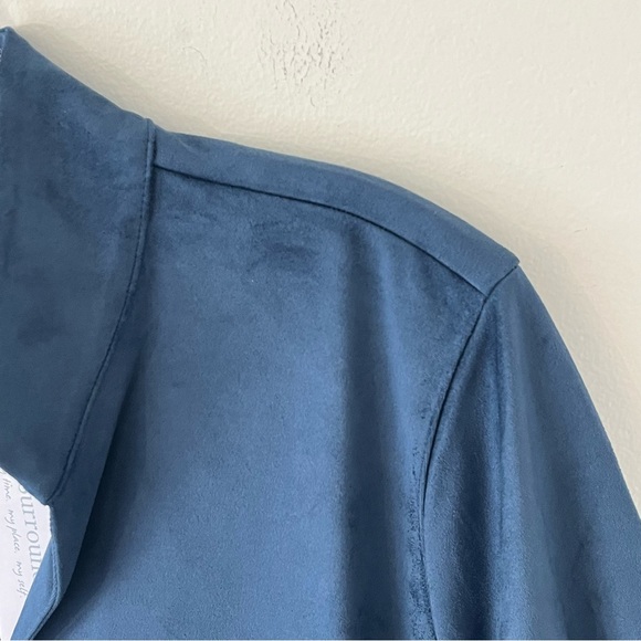 NWT Soft Surroundings Rani Stretch Faux Vegan Suede Dress 3/4 Sleeves - Picture 5 of 16